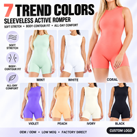 Nouvelle combinaison de yoga sans couture personnalisée pour femme, dos ouvert, sans manches, une pièce, pour l'entraînement et le fitness, vente en gros
