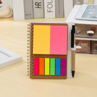 Carnet de notes A5 Kawaii avec notes adhésives, logo personnalisé, papeterie portable mignonne, mini bloc-notes avec stylo