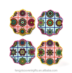 Posavasos de Cerámica Pintados a Mano con Forro de Corcho Ecológico, de Alta Calidad, Venta al Por Mayor de Fábrica, Decoración para el Hogar, Regalos y Recuerdos - Product Image 2