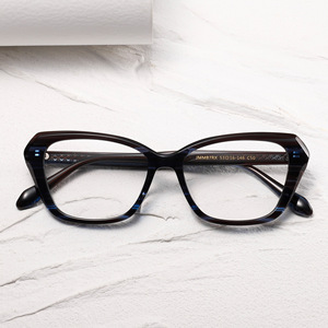 Gafas de Acetato para Miopía <span class=keywords><strong>JMM</strong></span> 87RX para Hombre y Mujer con Montura Delgada, Aro Azul Carey, Estilo Moderno - Product Image 6
