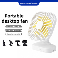 Ventilateur de table électrique personnel USB portable, mini ventilateur de bureau pour chambre, 3 vitesses de vent, rotation à 360°, silencieux, matériau ABS, idéal pour le camping