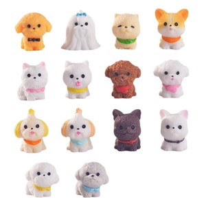 Set di Mini Statuette di <span class=keywords><strong>Cani</strong></span> in Resina, Simpatici Ciondoli a Forma di Samoyed e Shih Tzu per Artigianato Fai-da-Te e Decorazioni per Giardini e Scrivanie - Product Image 5