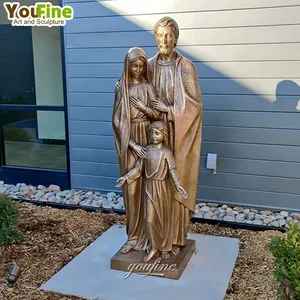 생활 크기 종교 기독교 청동 거룩한 가족 동상 도매 조각