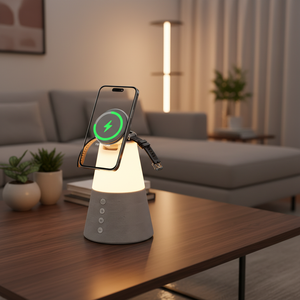 Estación de Carga Inalámbrica Multifuncional de Tendencia 2026, <span class=keywords><strong>Altavoz</strong></span> de Audio Envolvente de 10 W con Luz Nocturna Cálida para el Hogar y la Oficina - Product Image 1