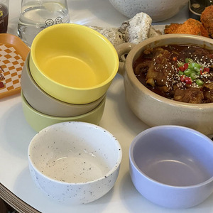 Cuencos pequeños de cerámica con personalidad nórdica bonita y creativa, cuenco de postre de ensalada de yogur con tinta de salpicaduras de cerámica de Color hielo blanco barato - Product Image 5