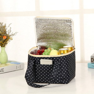 Floral Oxford Cloth Insulated Lunch Bag Large Capacity Square Ice Pack Hand Held Bento Bag Multipurpose Travel Storage - Product Image 5