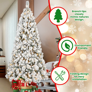 JPN-L 7ft di lusso albero di natale di alta qualità materiale per animali domestici Pre-illuminato personalizzabile misto floccato PVC/ago duro per la decorazione domestica - Product Image 2