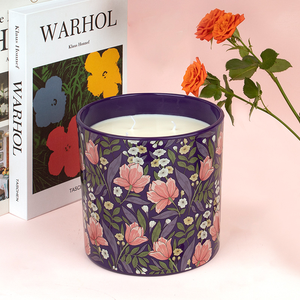 Vela Aromática de Cera de Soya de Lujo Personalizada de Fábrica, Serie de Ilustraciones para Decoración del Hogar, Botellas de Vidrio Hechas a Mano de Alta Calidad - Product Image 2