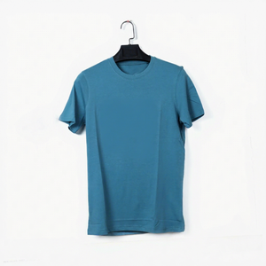 Camiseta Azul de Manga Corta para Hombre con Estampado de Bicicleta, Disfruta del Paseo, Camiseta Casual de Cuello Redondo en Jersey de Algodón - Product Image 1