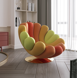 Poltrona Singola Italiana Creativa Anemone <span class=keywords><strong>Giovannetti</strong></span>, Sedia Girevole Moderna Minimalista per Soggiorno, Poltrona Relax - Product Image 4