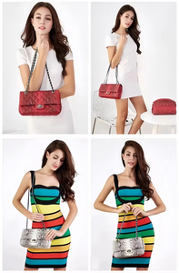 Sac à Main Femme Classique De Luxe Femmes Véritable Peau De Serpent En Cuir Matelassé Sac À Bandoulière Rabat Chaîne Sac À Bandoulière Femmes Sac À Main - Product Image 6