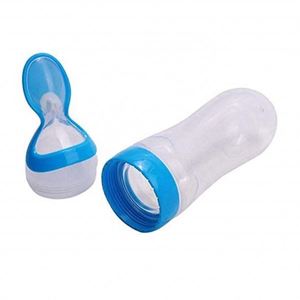 Biberón exprimible para bebés con cuchara 2 en 1, de PP sin BPA, de silicona, para alimentos, 90ml, alimentador de puré, para bebés que aprenden a comer sólidos, marca personalizada - Product Image 3