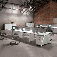 Bureau Mobilier Fabricants Bureau Poste de travail Mobilier de bureau Bureau modulaire 4 places Bureau du personnel blanc personnalisé
