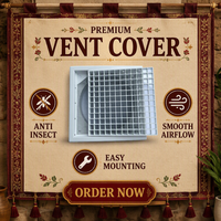 Grille de sortie d'air en plastique pour climatiseur de 4 pouces avec grille