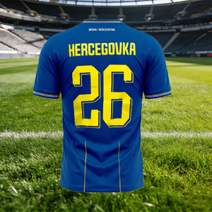 Fabrieksdirecte verkoop Bosnië-Herzegovina voetbaltenue 2026 aangepaste naam nummer korte mouw voetbalshirt voor fans - Product Image 2