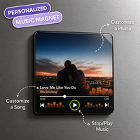 Lecteur audio musical personnalisé avec aimant pour réfrigérateur (personnalisable) - Téléchargement de 128 Mo via port USB - Connexion Bluetooth