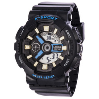 Jam Tangan Digital Sport LASIKA W-F142 Berkualitas Tinggi Tahan Air 3BAR Lampu Latar LED Alarm Stopwatch Tali TPU Unisex
