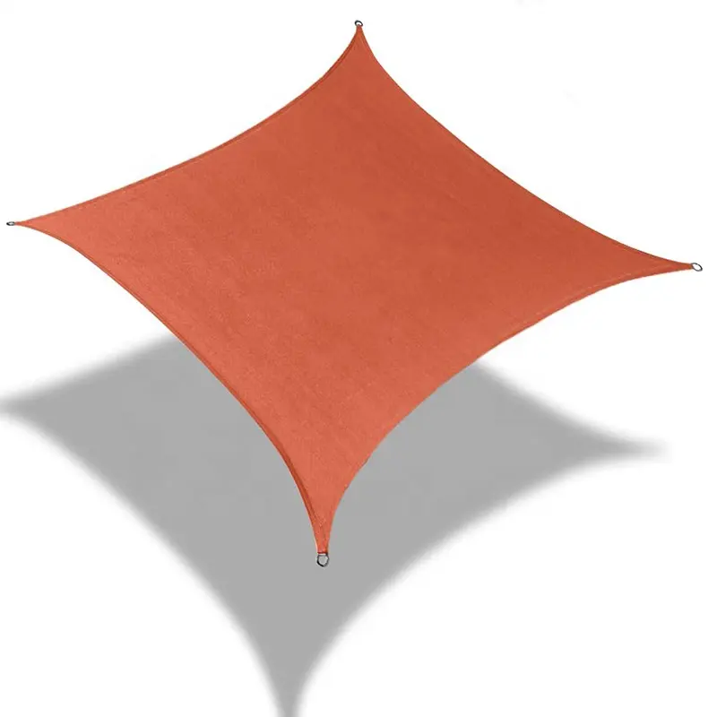 Voile d'ombrage rouille rouge carré UV bloc auvent auvent abri tissu écran pour patio extérieur jardin arrière-cour