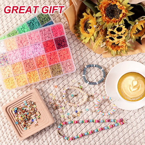 Polymer <b>Clay</b> Bead <b>Set</b> 48 Colors DIY Jewelry Making Bracelet Necklace Craft Supplies with Metal Findings and Threads - Product Image 4