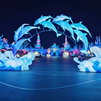 Maßgefertigte Tier-Laternen für Zooparks, Wasserdichter Seiden-Laternenbogen für Outdoor-Themenparks