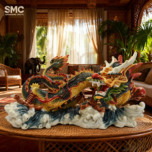 SMC figurina di resina di drago cinese 3D fatto a mano da collezione personalizzabile casa/ufficio ornamento Souvenir regalo culturale - Product Image 5