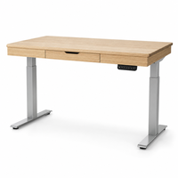 Bureau debout électrique avec plateau en bois, hauteur réglable, ergonomique, pour bureau à domicile, avec tiroirs