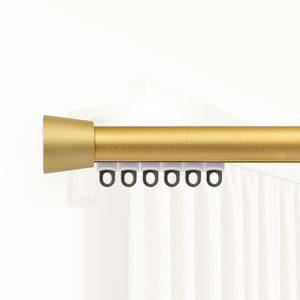 Tringle à rideaux minimaliste KYOK en or avec embouts cylindriques, design antirouille, pour salon - Product Image 6