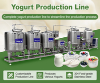 Ligne de production de yaourt au lait concentré UHT pour petites exploitations laitières, machine de traitement du yaourt automatique commerciale avec pasteurisation