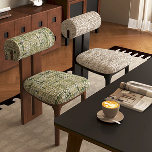 Chaise de salle à manger en bois massif avec dossier pour salle à manger, usage domestique, style scandinave - Product Image 1