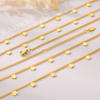 Kalung Liontin Bunga Fashion Lapis Emas 14k 18k dari Baja Tahan Karat 316 Anti Luntur dan Tahan Air untuk Wanita