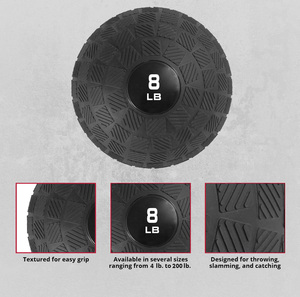 Rouser Fitness Nouveauté Ballon lesté en PVC noir antidérapant robuste avec logo personnalisé pour l'entraînement en <span class=keywords><strong>kg</strong></span>/lbs - Product Image 3