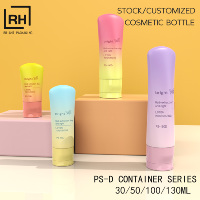 Bouteille en plastique blanche PE souple de 30 ml, 50 ml, 100 ml, 130 ml, facile à presser, avec bouchon à clapet pour crème pour les mains