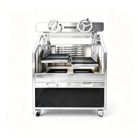 Barbecue au charbon Santa Maria en acier inoxydable, taille personnalisée, style argentin, grille en métal réglable