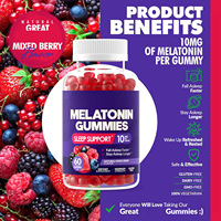 Gummies pour le sommeil des adultes avec mélatonine 1 mg, bonbons gélifiés sans gélatine, 60 unités, relaxation douce avant le coucher, soutien naturel pour une routine de sommeil