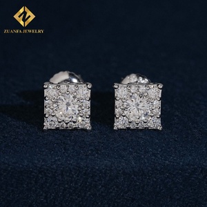 Fine Jewelry 925 <b>Silver</b> Moissanite <b>Earrings</b> Screw Back Brilliant Sparkling Wedding Gift for Women - Product Image 3