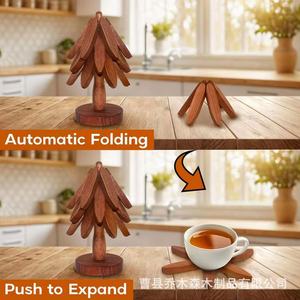 Salvamanteles con forma de árbol de madera maciza, aislante del calor, antiescaldaduras, para mesa de cocina, posavasos, resistente a altas temperaturas - Product Image 2