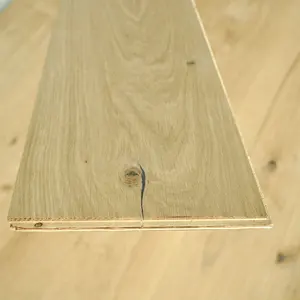Tablón ancho sin terminar, suelo de madera de ingeniería de roble blanco ruso
