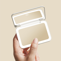 Portable Double Face De Table Cosmétique Miroir Loupe Dimmable 3 Couleur LED Éclairage Carré Écran Tactile Miroir De Maquillage