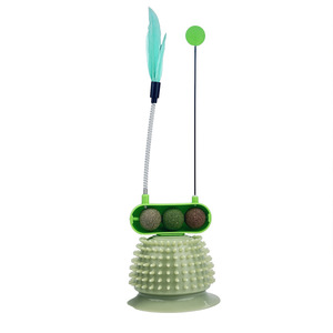 Nuova bacchetta interattiva Teaser per gatti con giocattolo da masticare infuso erba gatta e accessori di piume per l'intrattenimento da solista - Product Image 4