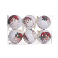 Boules de Noël en mousse de 80 mm avec ruban rouge, ensemble de décorations suspendues pour sapin de Noël, pour la décoration de la maison et des fêtes