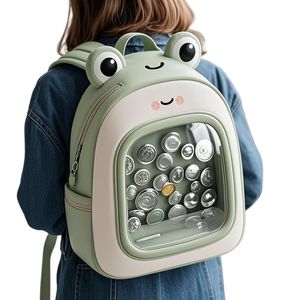 De bang thấp moq tùy chỉnh chất lượng cao DIY unisex hoàn toàn cá nhân thiết kế da rõ ràng Crossbody ếch ITA Túi ba lô - Product Image 6