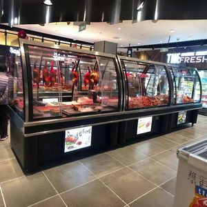 Comptoir de <span class=keywords><strong>buffet</strong></span> réfrigéré à refroidissement par air à façade ouverte avec système d'étagères coulissantes et éclairage supplémentaire pour l'affichage des ingrédients de fondue - Product Image 2