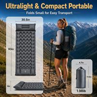 Matelas de camping gonflable Source Factory avec pompe à pied intégrée, 4 pouces, ultraléger, design ergonomique, rapide et portable pour l'extérieur