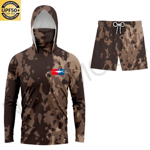 Ensemble de pêche pour homme personnalisé UPF 50 : Chemise à manches longues anti-UV imprimée et short camouflage à séchage rapide - Product Image 4