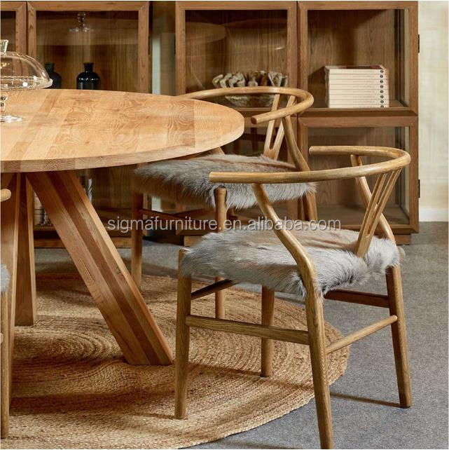 Modern indoor living room nordic coffee table solid wood round table stylish dining table