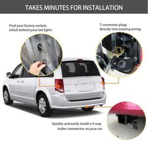 Faisceau de câblage de <span class=keywords><strong>remorque</strong></span> plat à 4 voies pour Dodge Grand Caravan 2011-2020 Chrysler Grand Plug & Play 4 Prong Tow Hitch Wire - Product Image 4