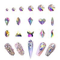 Ensemble de strass en cristal AB brillant, 1680 pièces, formes multiples, cristal de verre arc-en-ciel, diamant pour la décoration des ongles, accessoires de bricolage