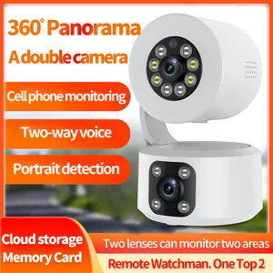 Smart Dual Lens Indoor Security Camera 360-Degree Rotation With Motion Detection Recording Function For Home Office Use