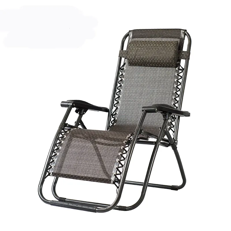 เก้าอี้มีที่วางแขนเก้าอี้ชายหาดปรับเอนได้แบบไม่มีแรงโน้มถ่วงสำหรับตั้งแคมป์เฟอร์นิเจอร์กลางแจ้ง
