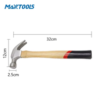Marteau à griffes de type américain industriel en acier au carbone 45 forgé à froid avec manche en bois dur 4oz 8oz 12oz 16oz 20oz 24oz
